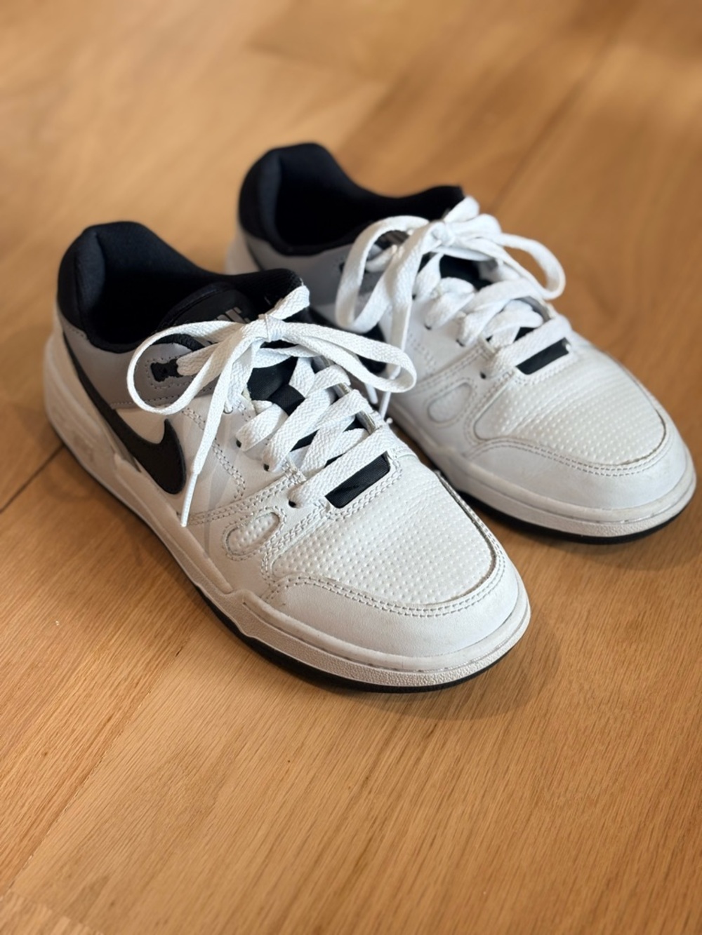 Kids Nike Full Force Low GS white/black/gray 3.5
